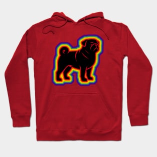 LGBTQ+ rainbow Pug dog silhouette Hoodie